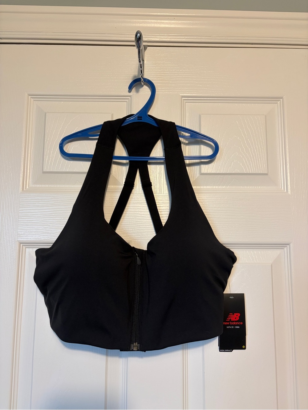🔥🆕🔥 New Balance Power X Front-Zip High Impact Sports Bra Black